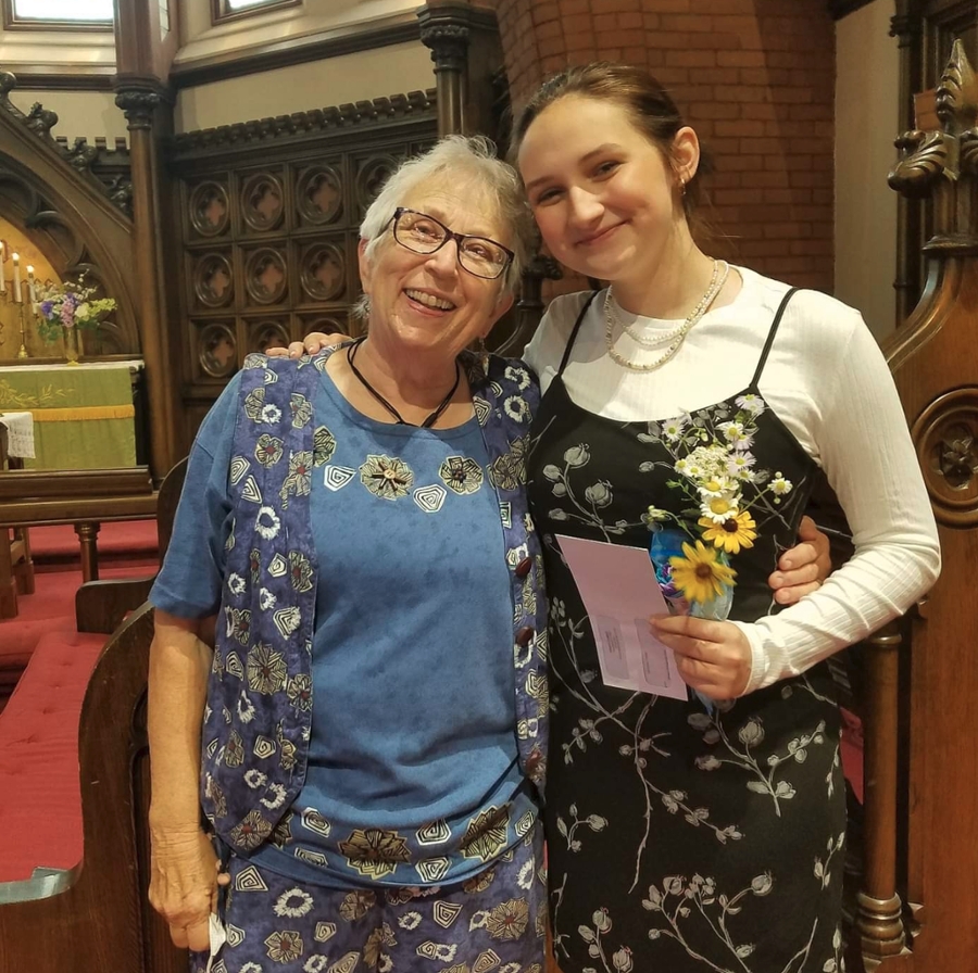 Two women in the church