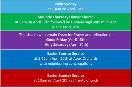 Holy Week Calendar